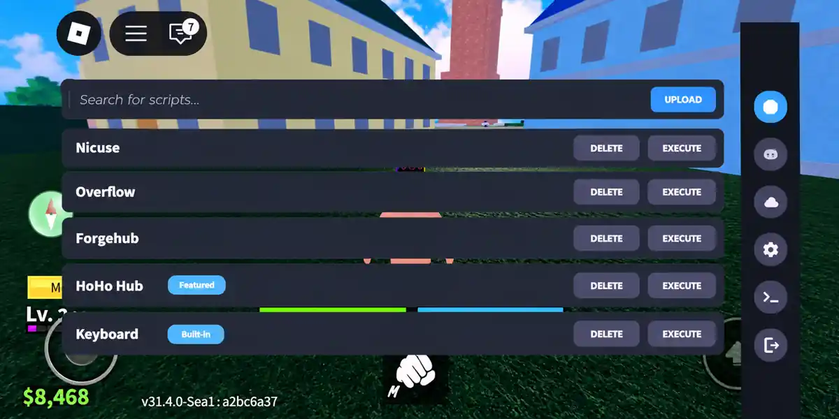 Saved script entries shown in a second tutorial